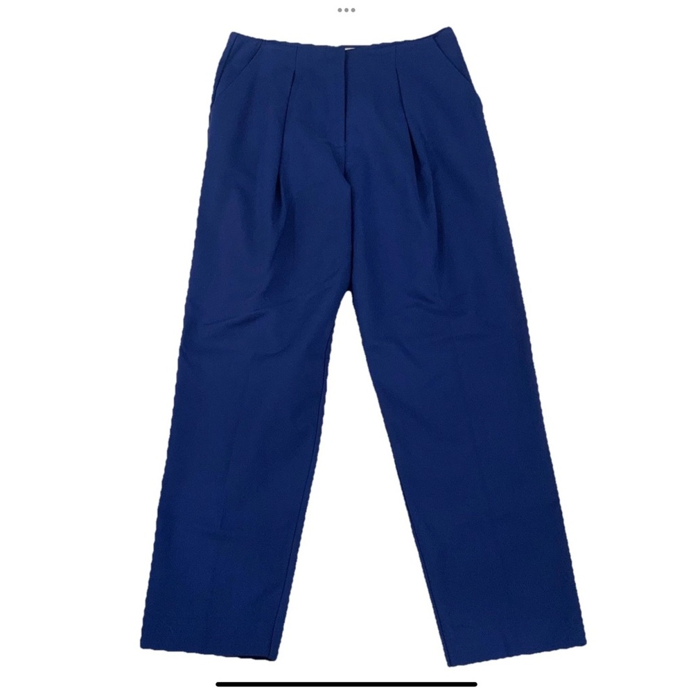 Trina Turk Pleated Pants Royal Blue Pockets Career To Casual Classic Preppy Sz 4